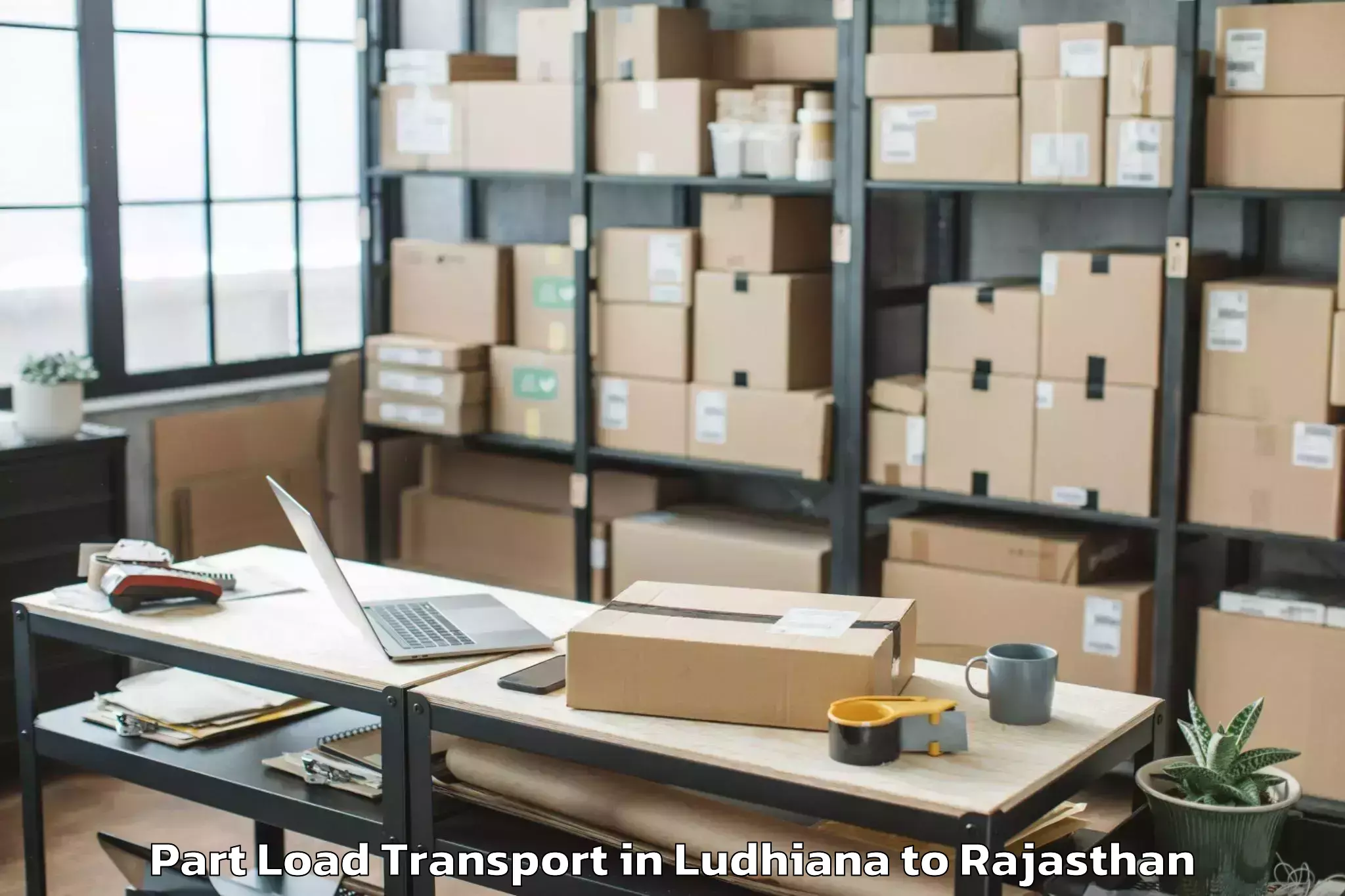 Easy Ludhiana to Madanganj Kishangarh Part Load Transport Booking